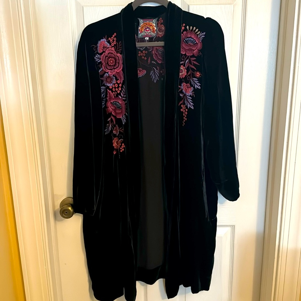 Johnny Was Marcella Velvet Duster NWOT